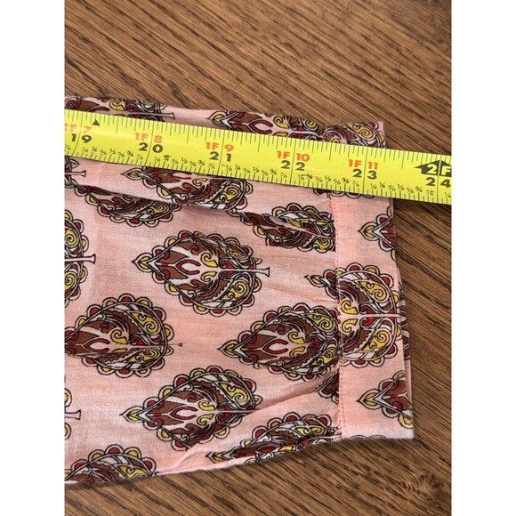 Roller Rabbit Paisley Print Caftan Dress Women’s S Pink Multi Side Slits Buttons - Picture 10 of 12